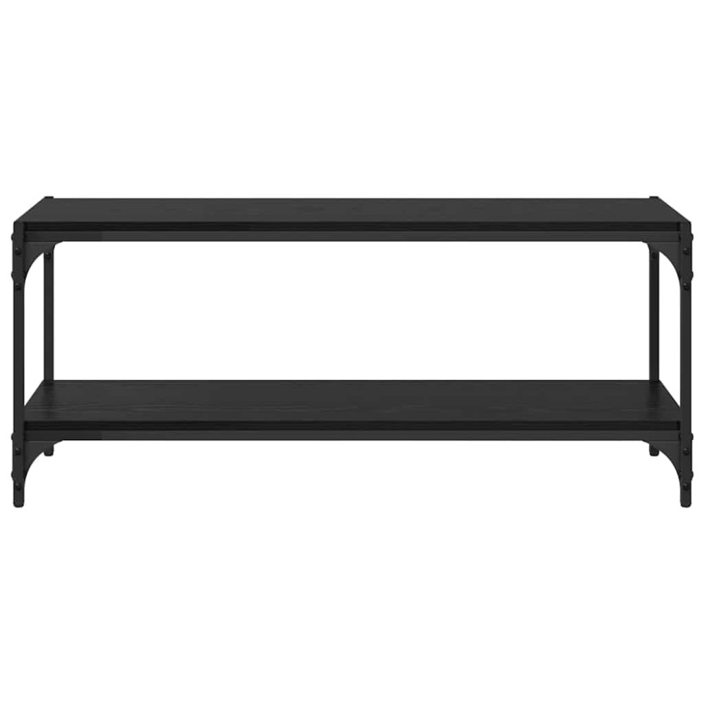 Produktbild för TV-skåp Svart Ek 100x33x41cm Konstruerat trä och järn