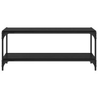 Produktbild för TV-skåp Svart Ek 100x33x41cm Konstruerat trä och järn