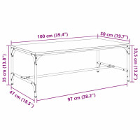 Produktbild för Kaffeebord Gammalt trä 100 x 50 x 35 cm Konstruerat trä