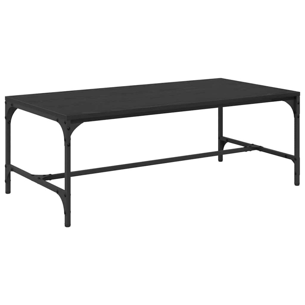 Produktbild för Kaffeebord Svart Ek 100 x 50 x 35 cm Konstruerat trä