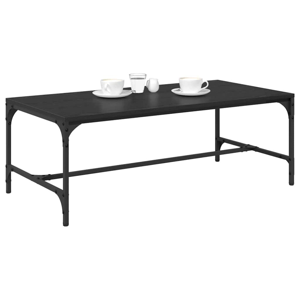 Produktbild för Kaffeebord Svart Ek 100 x 50 x 35 cm Konstruerat trä