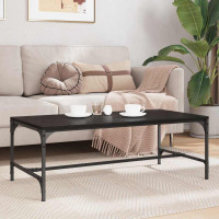 Produktbild för Kaffeebord Svart Ek 100 x 50 x 35 cm Konstruerat trä