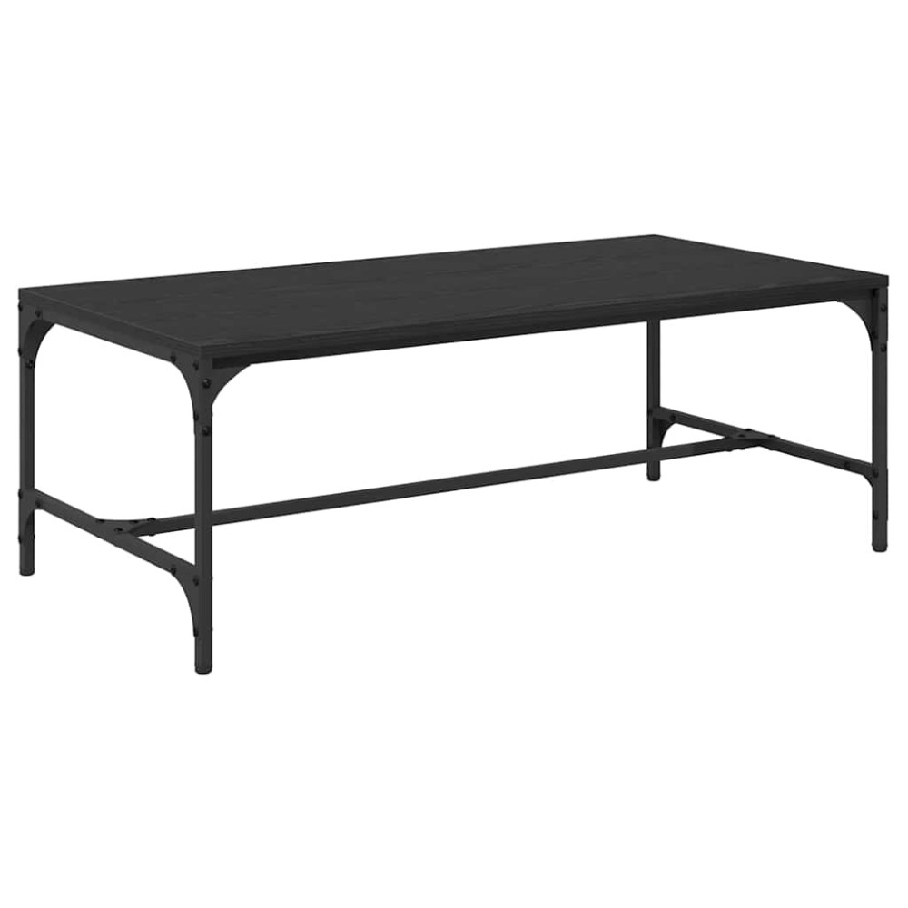 Produktbild för Kaffeebord Svart Ek 100 x 50 x 35 cm Konstruerat trä