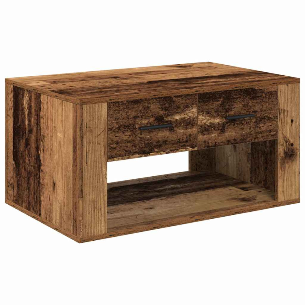 Produktbild för Kaffeebord med låda Gammalt trä 80 x 50 x 40 cm Konstruerat trä