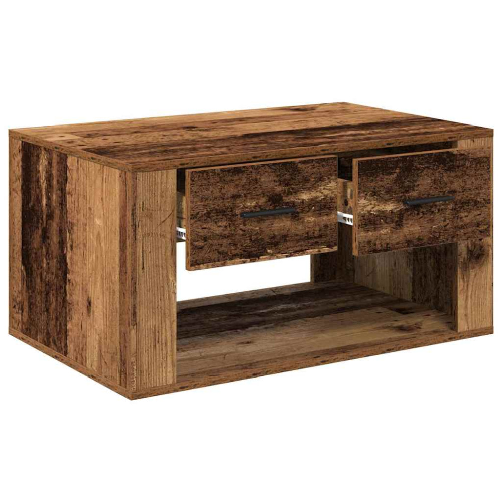 Produktbild för Kaffeebord med låda Gammalt trä 80 x 50 x 40 cm Konstruerat trä
