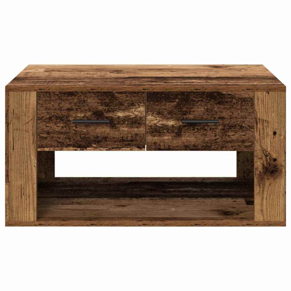 Produktbild för Kaffeebord med låda Gammalt trä 80 x 50 x 40 cm Konstruerat trä