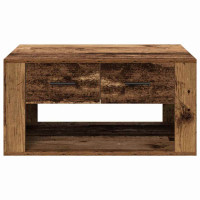 Produktbild för Kaffeebord med låda Gammalt trä 80 x 50 x 40 cm Konstruerat trä