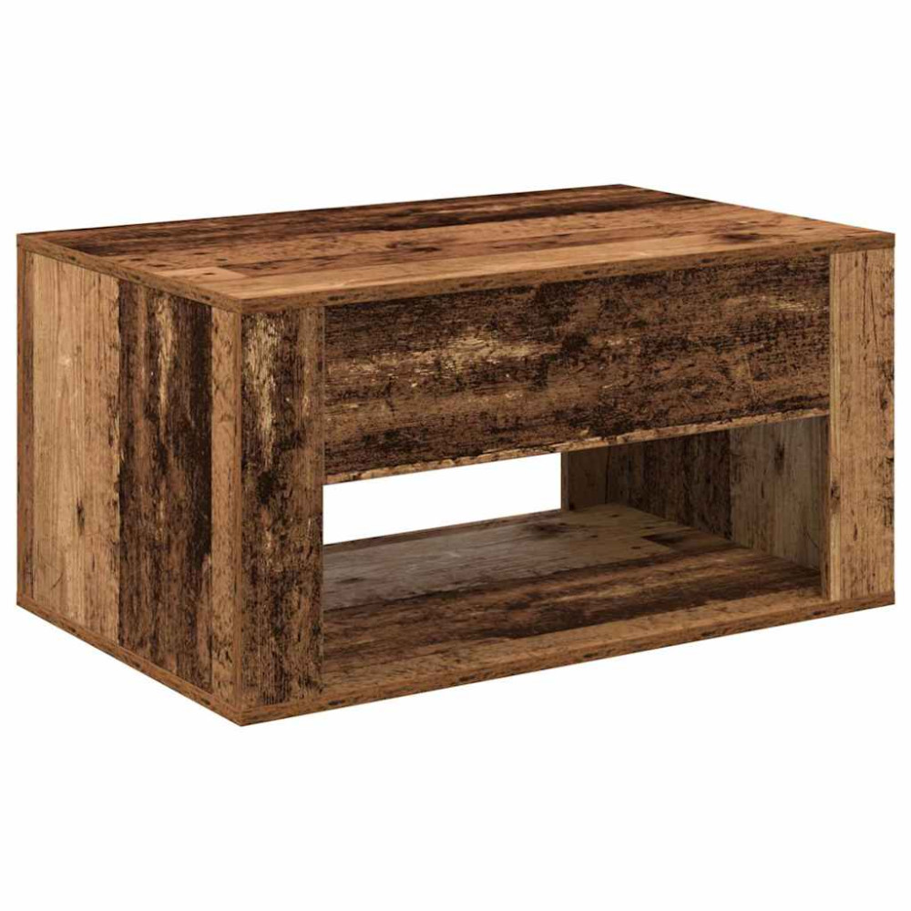 Produktbild för Kaffeebord med låda Gammalt trä 80 x 50 x 40 cm Konstruerat trä