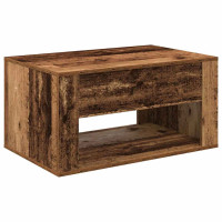 Produktbild för Kaffeebord med låda Gammalt trä 80 x 50 x 40 cm Konstruerat trä