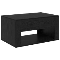Produktbild för Kaffeebord med låda Svart Ek 80 x 50 x 40 cm Konstruerat trä