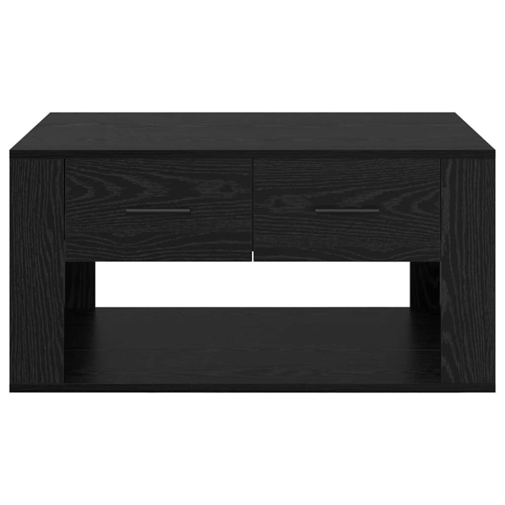 Produktbild för Kaffeebord med låda Svart Ek 80 x 50 x 40 cm Konstruerat trä