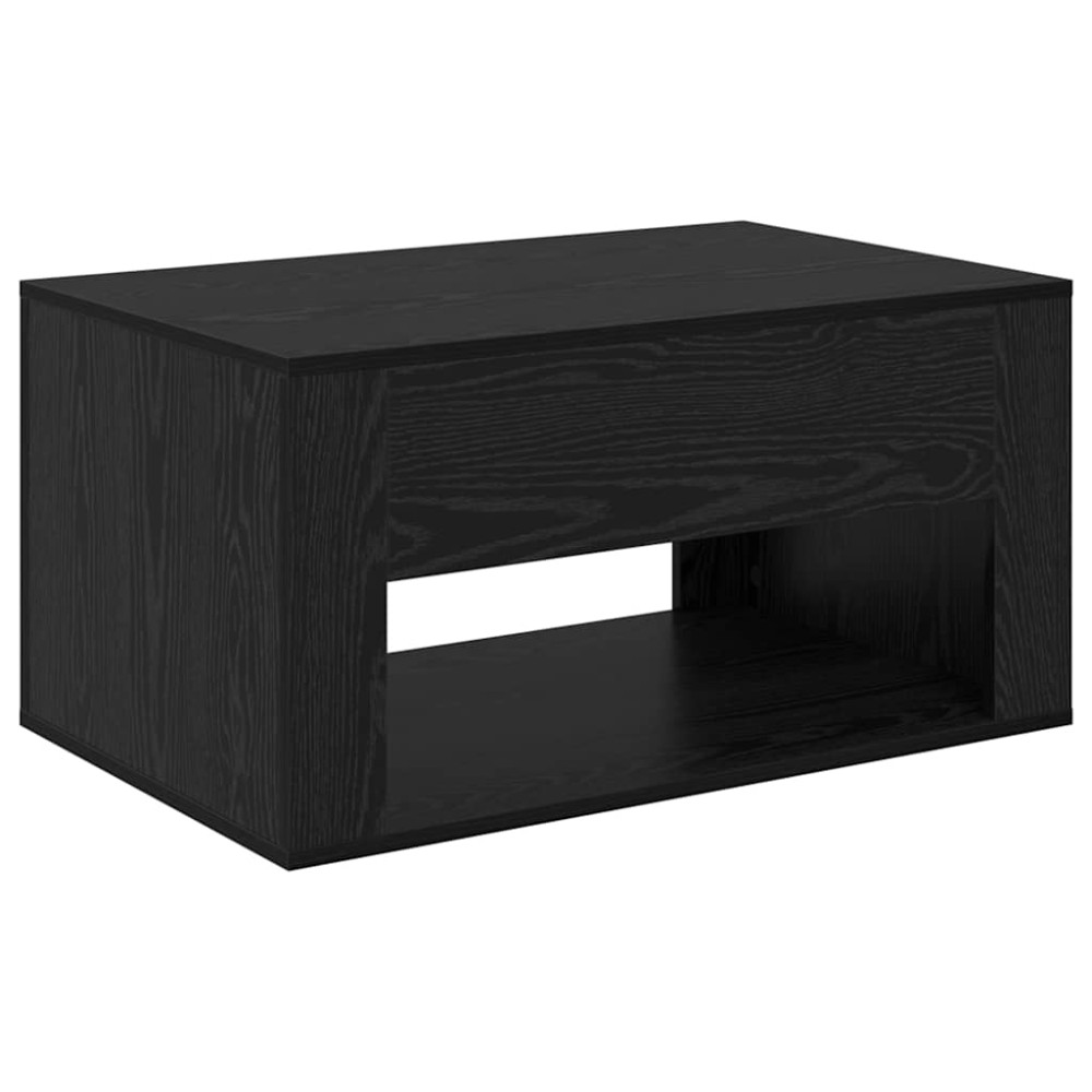 Produktbild för Kaffeebord med låda Svart Ek 80 x 50 x 40 cm Konstruerat trä