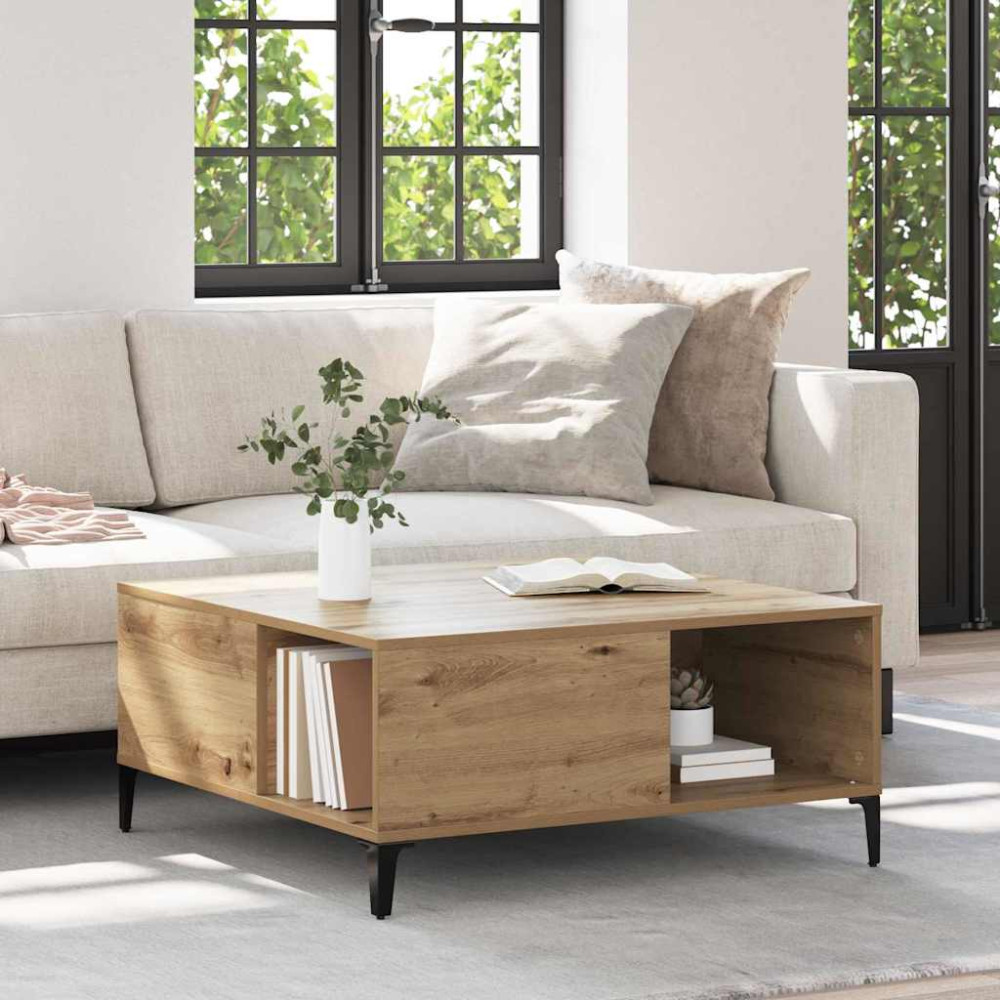 Produktbild för Kaffeebord Artisan Ek 80 x 80 x 36,5 cm Konstruerat trä
