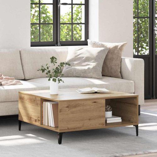 vidaXL Kaffeebord Artisan Ek 80 x 80 x 36,5 cm Konstruerat trä