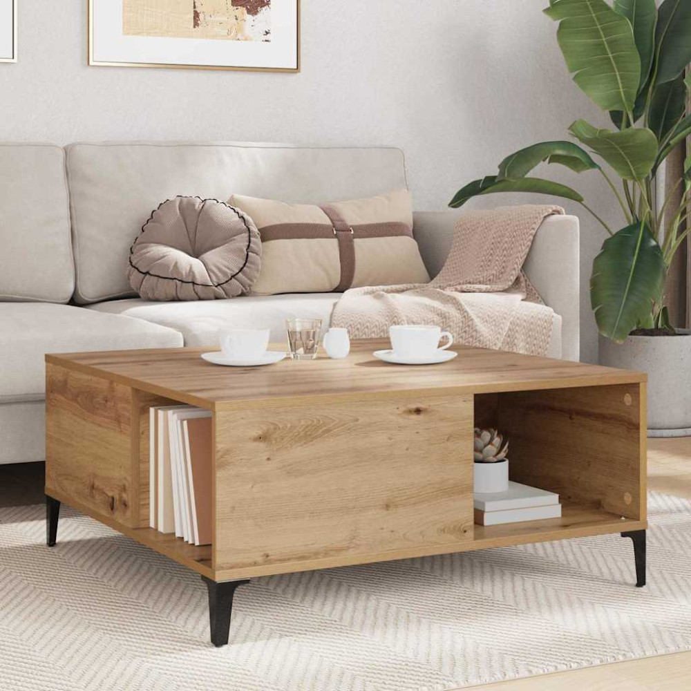 Produktbild för Kaffeebord Artisan Ek 80 x 80 x 36,5 cm Konstruerat trä
