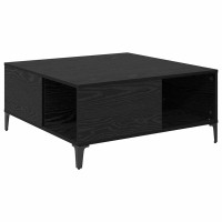 Produktbild för Kaffeebord Svart Ek 80 x 80 x 36,5 cm Konstruerat trä