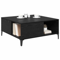 Produktbild för Kaffeebord Svart Ek 80 x 80 x 36,5 cm Konstruerat trä