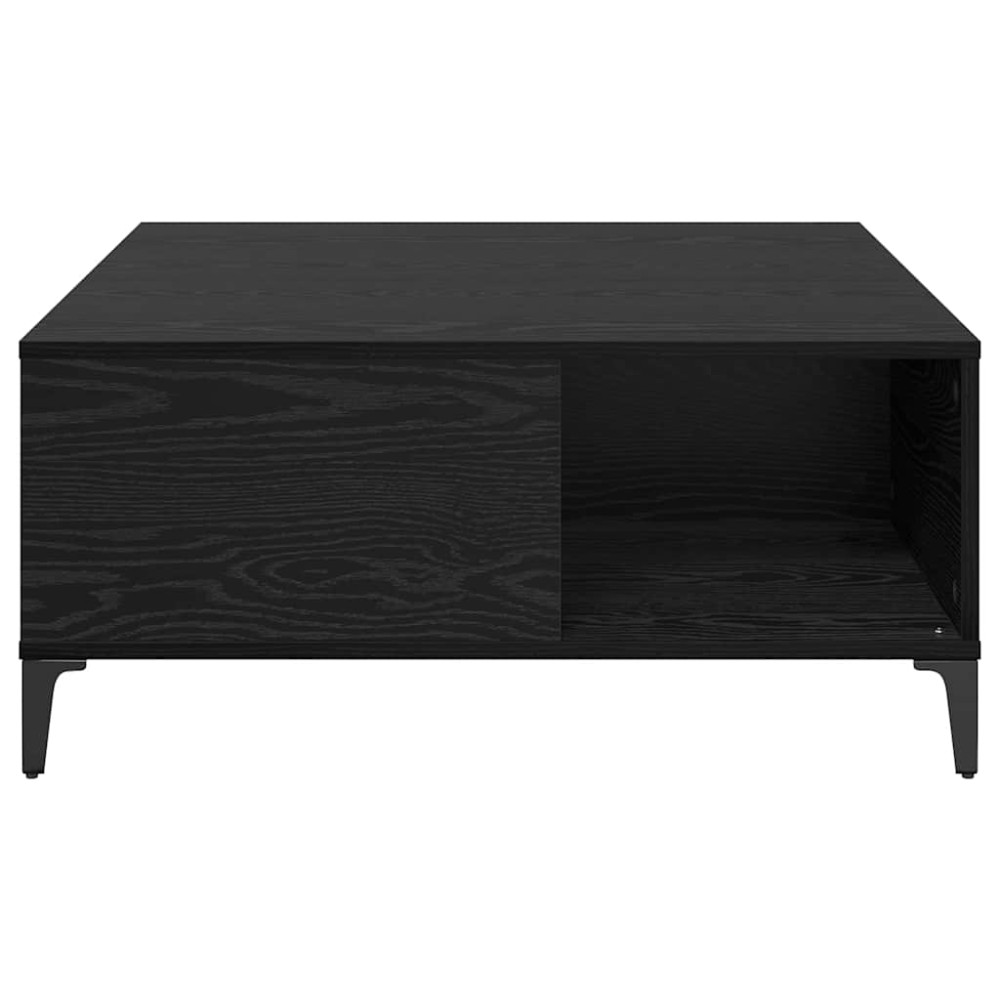 Produktbild för Kaffeebord Svart Ek 80 x 80 x 36,5 cm Konstruerat trä