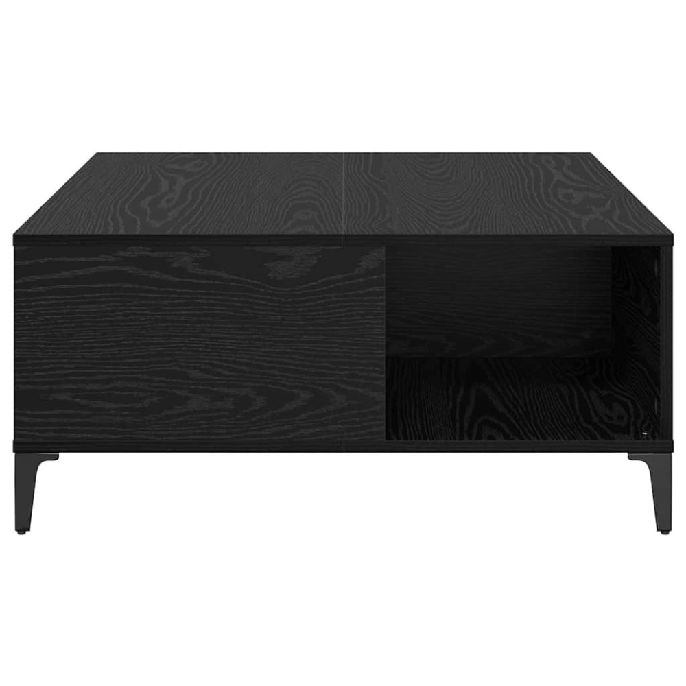 Produktbild för Kaffeebord Svart Ek 80 x 80 x 36,5 cm Konstruerat trä
