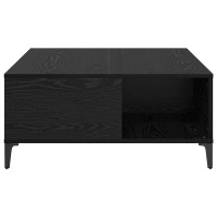 Produktbild för Kaffeebord Svart Ek 80 x 80 x 36,5 cm Konstruerat trä