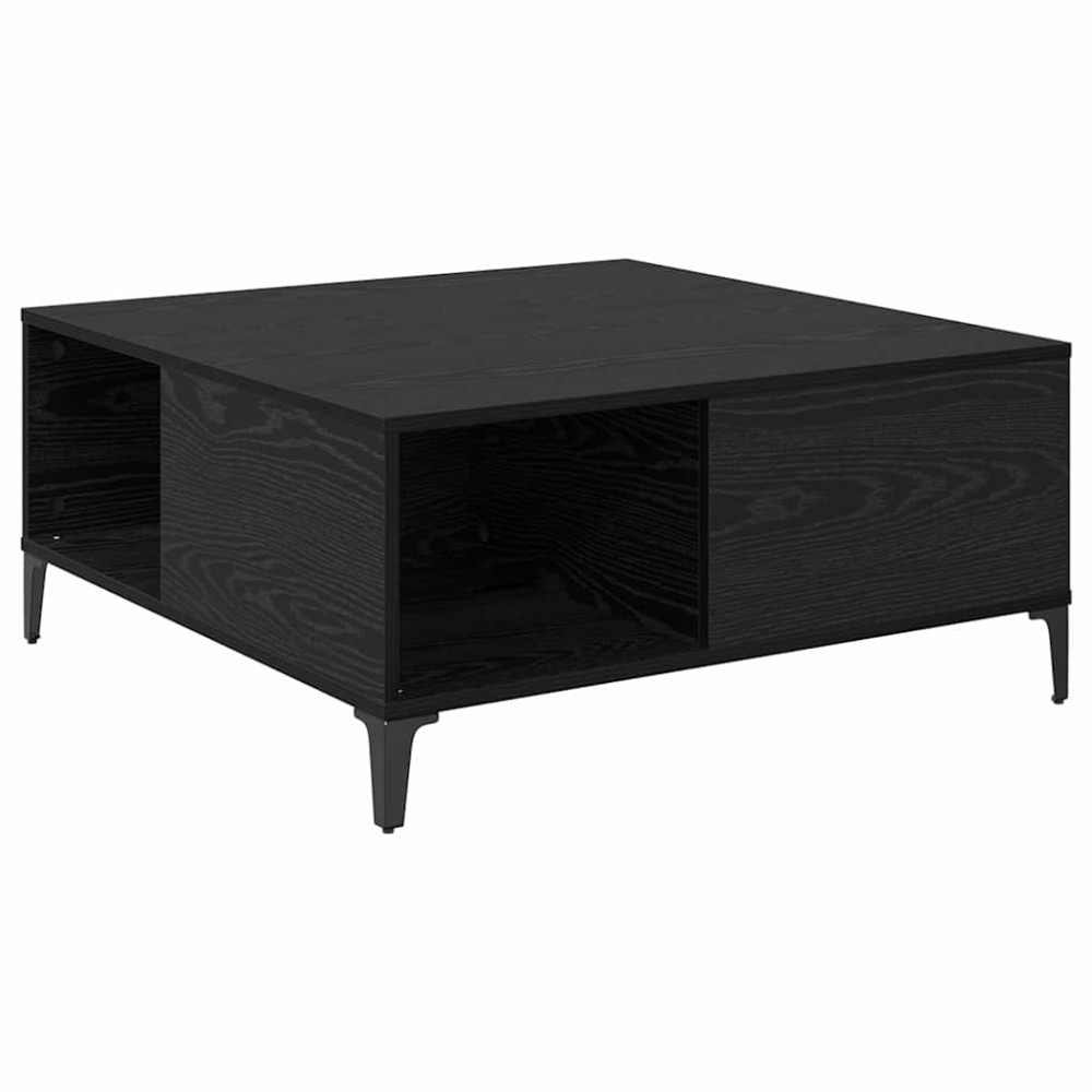 Produktbild för Kaffeebord Svart Ek 80 x 80 x 36,5 cm Konstruerat trä