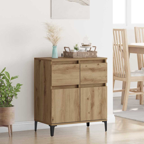 vidaXL Sideboard Artisan Ek 60 x 35 x 70 cm Konstruerat trä och järn