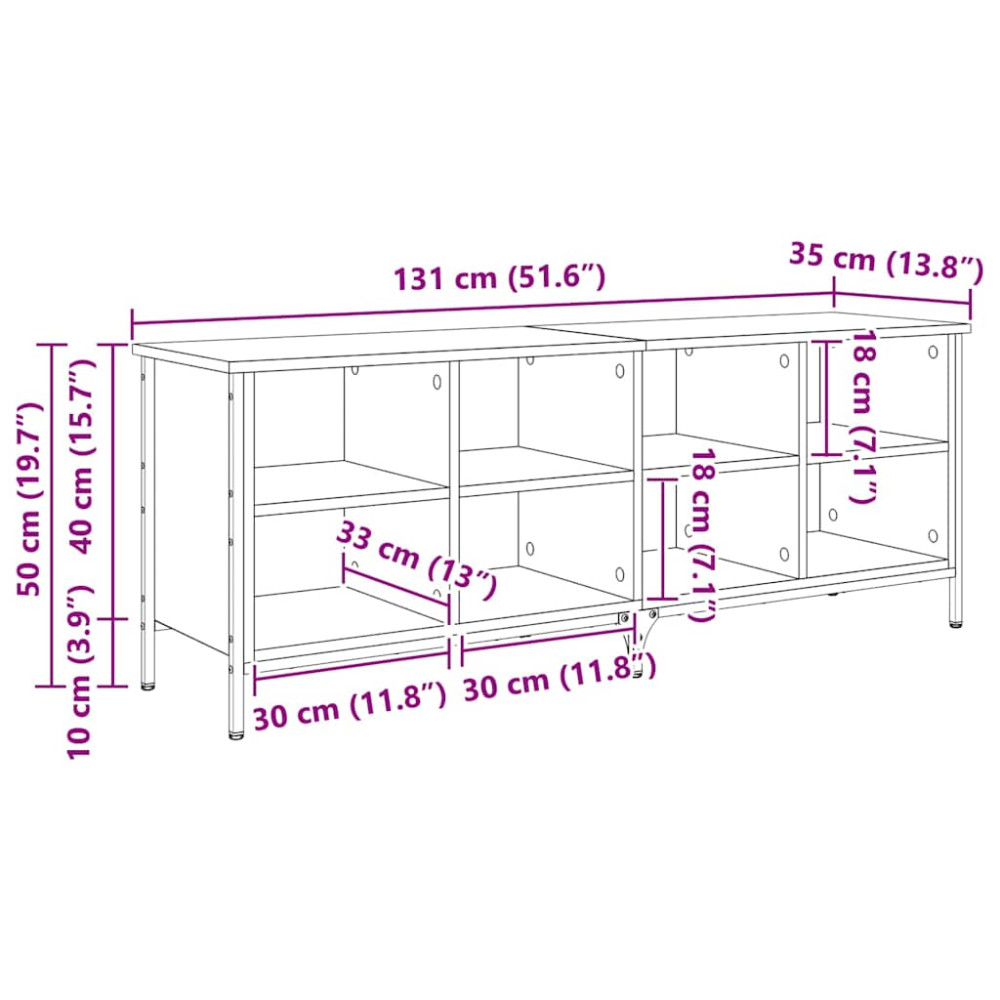 Produktbild för Skoskåp Gammalt trä 131 x 35 x 50 cm Konstruerat trä och järn