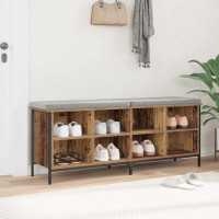 Produktbild för Skoskåp Gammalt trä 131 x 35 x 50 cm Konstruerat trä och järn