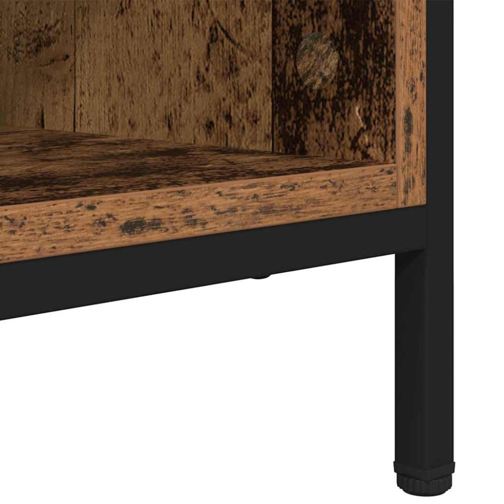 Produktbild för Skoskåp Gammalt trä 131 x 35 x 50 cm Konstruerat trä och järn