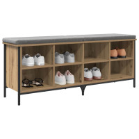 Produktbild för Skoskåp Artisan Ek 131 x 35 x 50 cm Konstruerat trä och järn