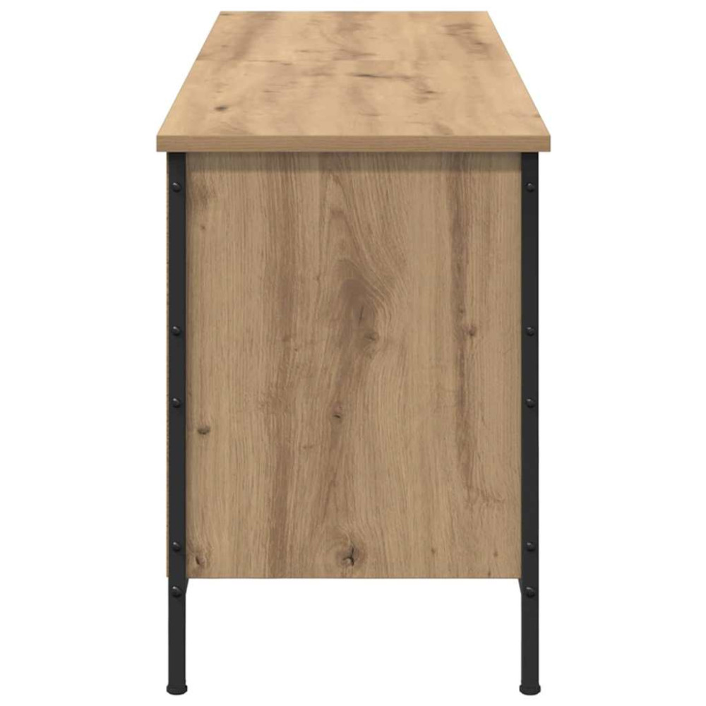 Produktbild för Skoskåp Artisan Ek 131 x 35 x 50 cm Konstruerat trä och järn