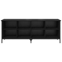 Produktbild för Skoskåp Svart Ek 131 x 35 x 50 cm Konstruerat trä och järn