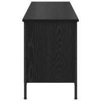 Produktbild för Skoskåp Svart Ek 131 x 35 x 50 cm Konstruerat trä och järn
