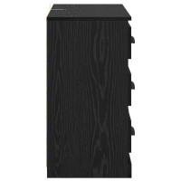Produktbild för Sideboard med låda Svart Ek 70 x 35,5 x 67,5 cm Konstruerat trä