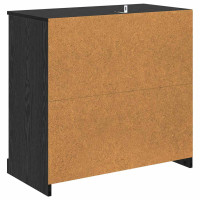 Produktbild för Sideboard med låda Svart Ek 70 x 35,5 x 67,5 cm Konstruerat trä