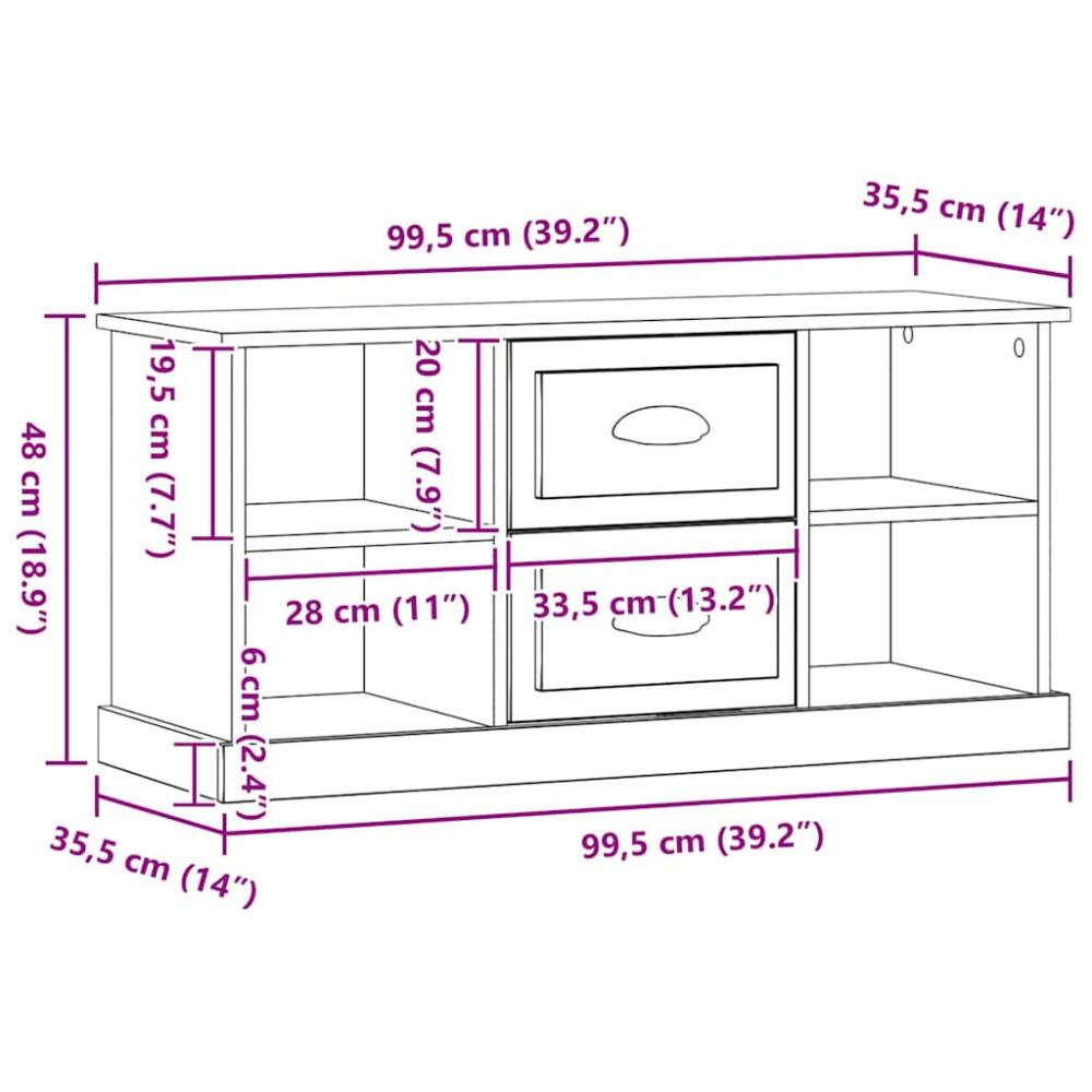 Produktbild för TV-skåp 99,5 x 35,5 x 48 cm Artisan Ek Konstruerat trä