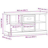 Produktbild för TV-skåp 99,5 x 35,5 x 48 cm Artisan Ek Konstruerat trä