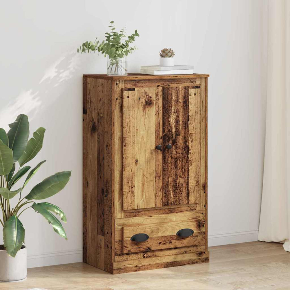 Produktbild för Skåp med låda Gammalt trä 60 x 35,5 x 103,5 cm Konstruerat trä
