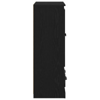 Produktbild för Skåp med låda Svart Ek 60 x 35,5 x 103,5 cm Konstruerat trä