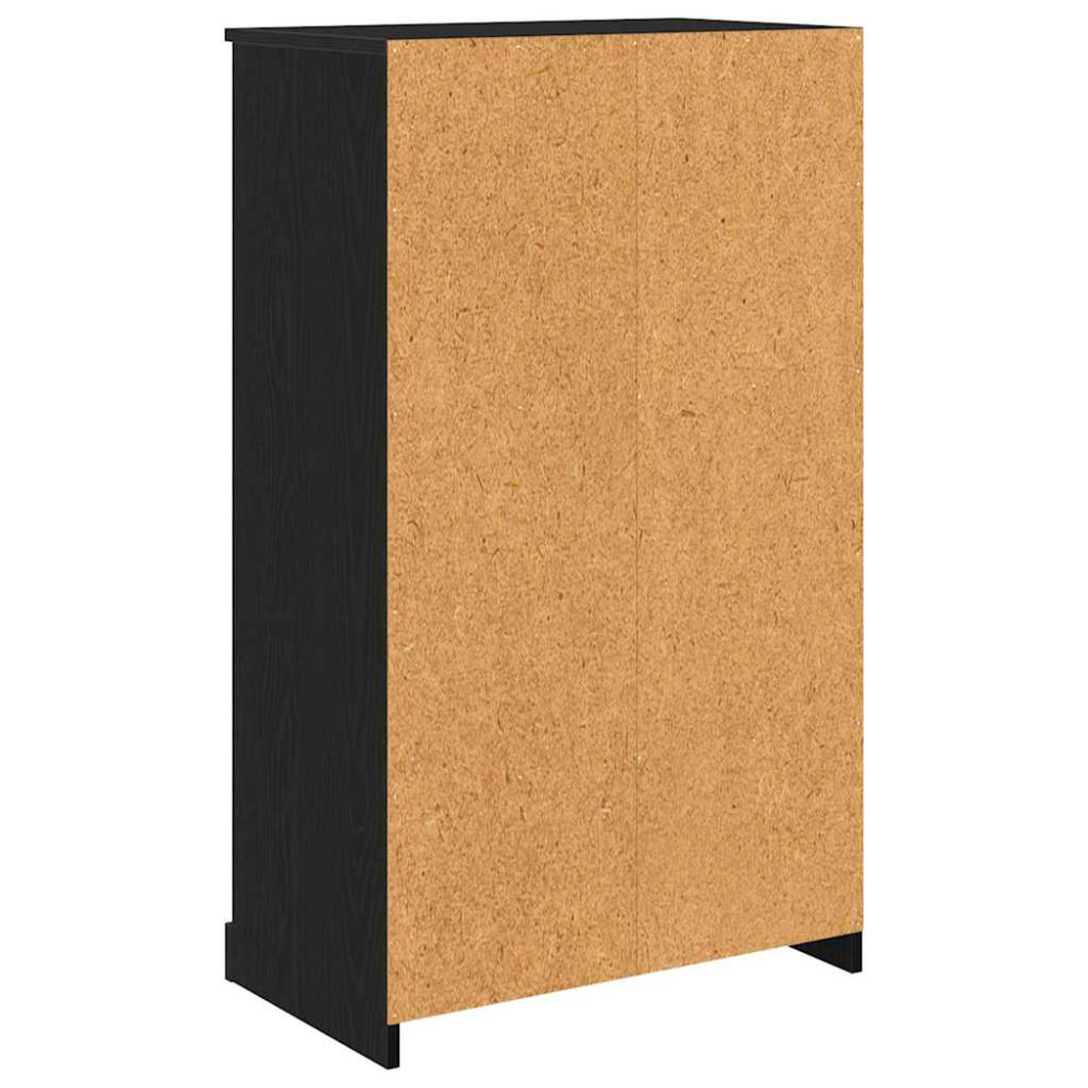Produktbild för Skåp med låda Svart Ek 60 x 35,5 x 103,5 cm Konstruerat trä