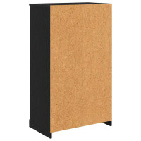 Produktbild för Skåp med låda Svart Ek 60 x 35,5 x 103,5 cm Konstruerat trä