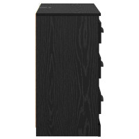 Produktbild för Sideboard med låda Svart Ek 70 x 35,5 x 67,5 cm Konstruerat trä