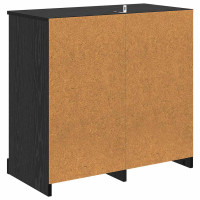 Produktbild för Sideboard med låda Svart Ek 70 x 35,5 x 67,5 cm Konstruerat trä