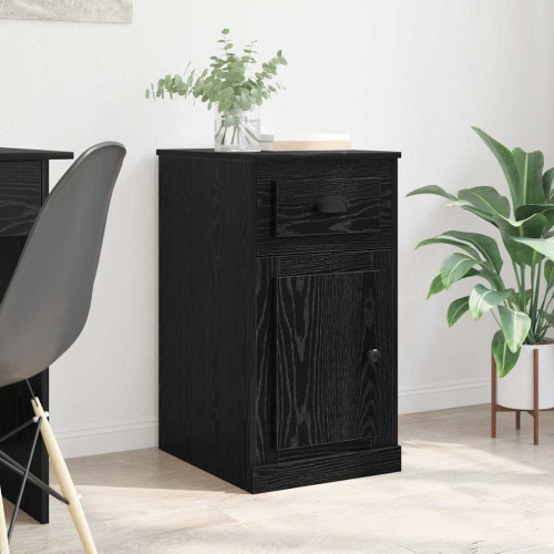 vidaXL Sidokabinett Svart Ek 40 x 50 x 75 cm Konstruerat trä