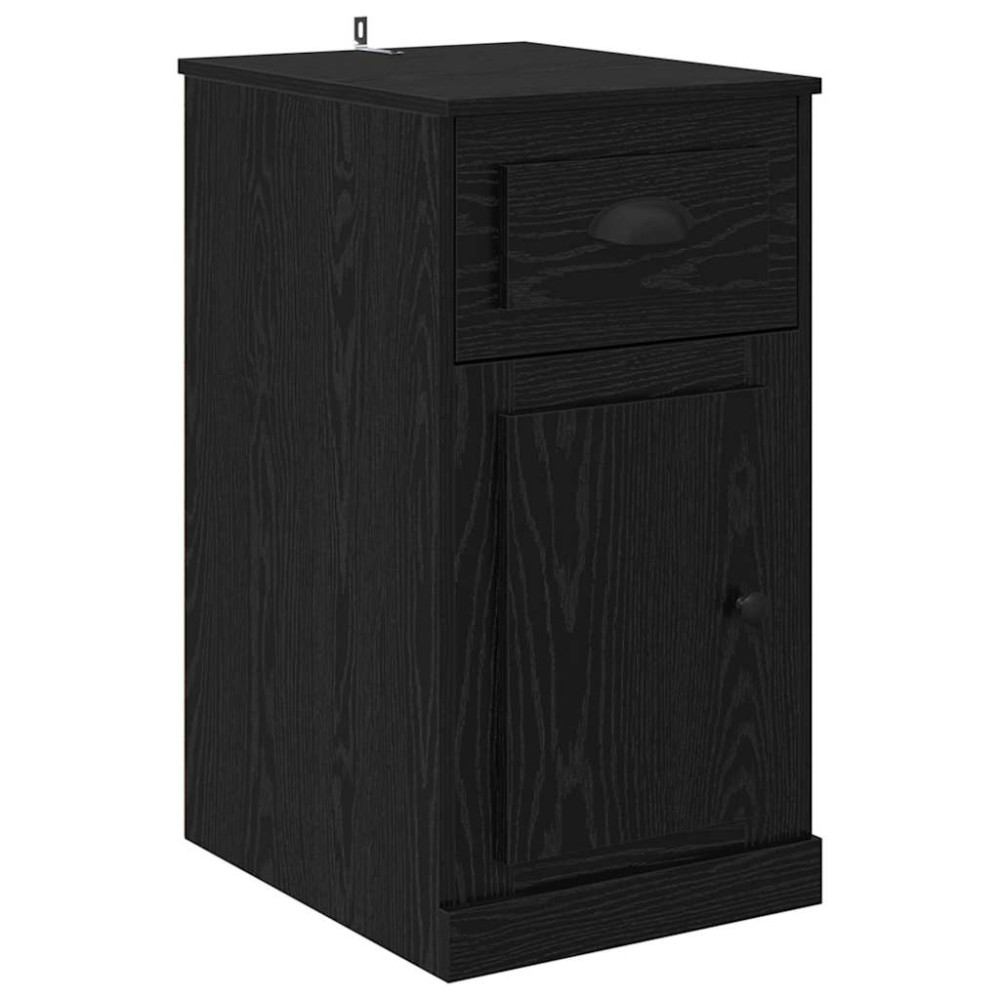 Produktbild för Sidokabinett Svart Ek 40 x 50 x 75 cm Konstruerat trä