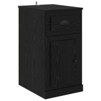 Produktbild för Sidokabinett Svart Ek 40 x 50 x 75 cm Konstruerat trä