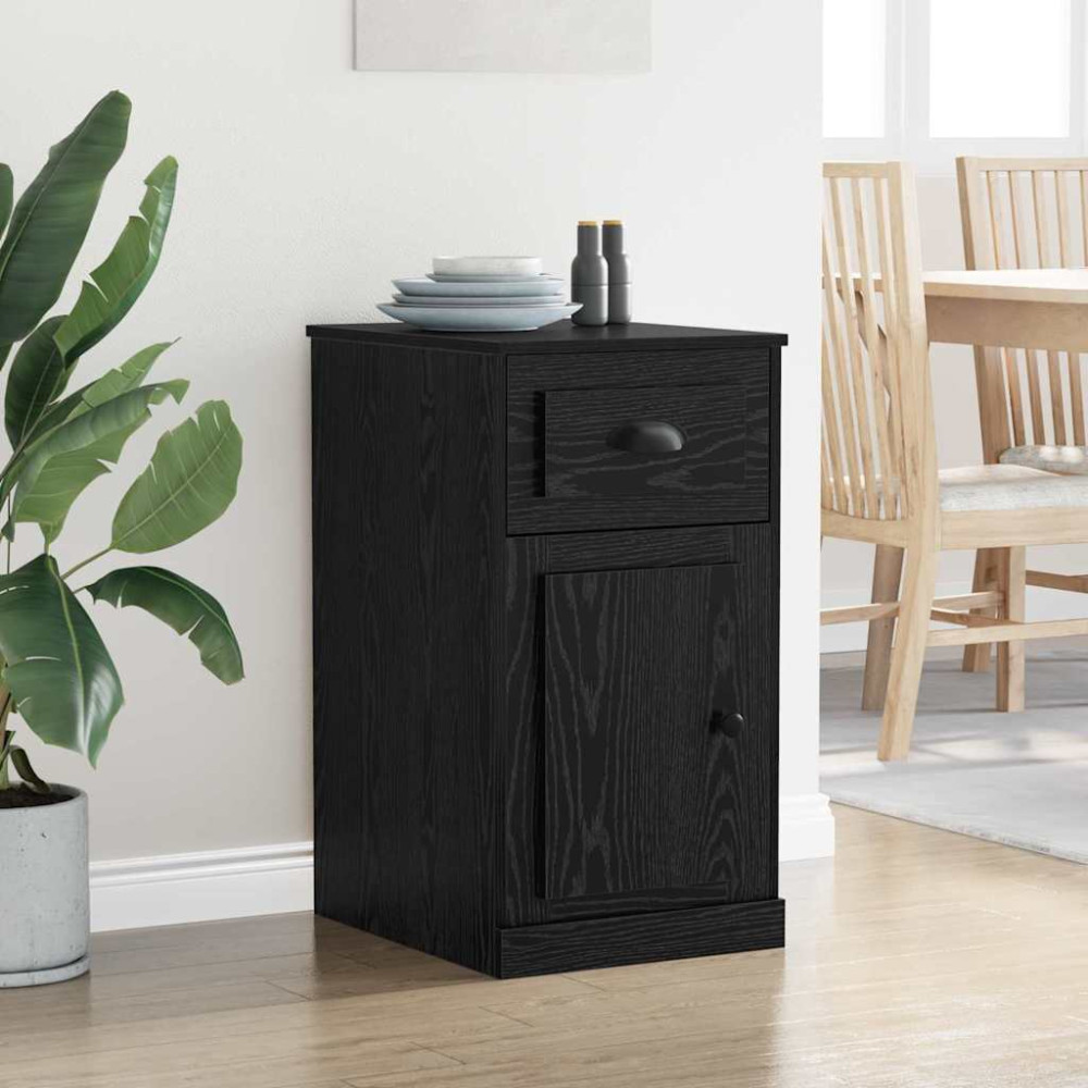 Produktbild för Sidokabinett Svart Ek 40 x 50 x 75 cm Konstruerat trä