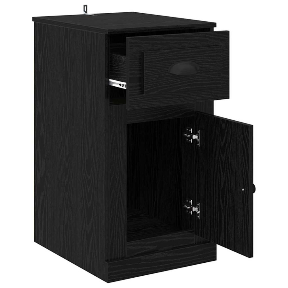 Produktbild för Sidokabinett Svart Ek 40 x 50 x 75 cm Konstruerat trä