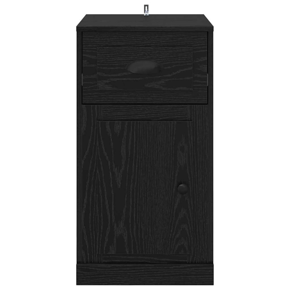 Produktbild för Sidokabinett Svart Ek 40 x 50 x 75 cm Konstruerat trä