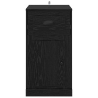 Produktbild för Sidokabinett Svart Ek 40 x 50 x 75 cm Konstruerat trä